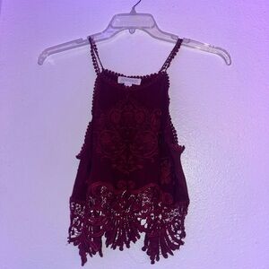NWT Forever 21 Lace Burgundy Tank